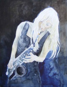 Jazz in blue (c) Aquarell von Frank Koebsch