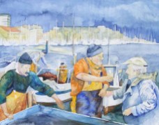 Fischmarkt von Marseille (c) Aquarell von Frank Koebsch