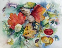Auf ein Neues (c) ein Herbst Aquarell von Hanka Koebsch