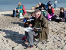 Sonne am Strand und die Kühlungsborner Silhouette auf dem Papier (c) Frank Koebsch (2)