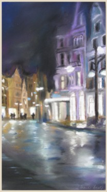 Regen in der City (c) Pastell von Hanka Koebsch