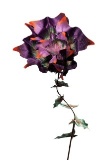 Hermann August Weizenegger, Die falsche Blume – Blume „Sebnitzer Flussteufel“, Seidenstoff, handkoloriert, 40 cm x ø 13 cm