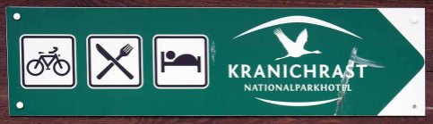 Hinweisschild zum Nationalparkhotel Kranichrast (c) Frank Koebsch