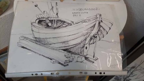 Zeichnung von Joachim Weyrich - Museumsboot (c) Frank Koebsch