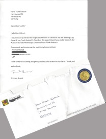 Brief aus den USA - Bestellug für das Aquarell - Aussicht auf das Mönchgut