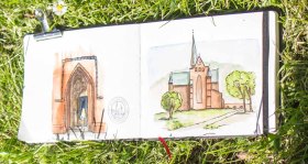 Plein Air Festival 2018 - Blick in ein Sketching book beim Doberaner Münster (c) Frank Koebsch