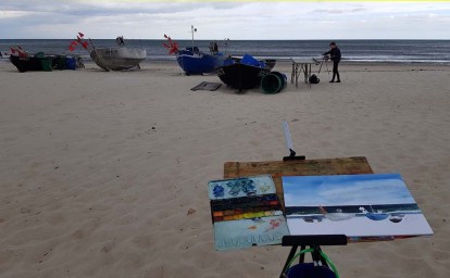 Wir malen Fischerboote am Starnd von Baabe (c) Frank Koebsch (7)