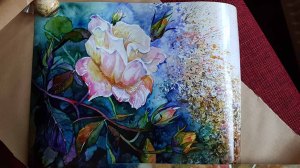 Posterdruck vom Rosen Aquarell - Die letzen Blüten im Herbst (c) Frank Koebsch
