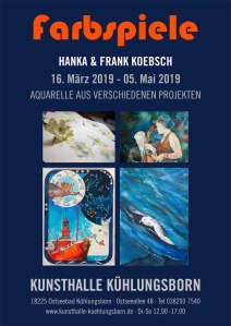 Plakat - Ausstellung Farbspiele von Hanka & Frank Koebsch in der Kunsthalle Kühlungsborn 2019 03 k