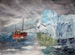 Entdeckungen im Grönlandeis (c) Aquarell von Frank Koebsch