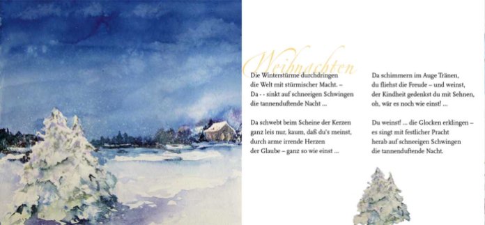 Weihnachten – Rainer Maria Rilke mit dem Aquarell „Dezemberlicht“ von Hanka Koebsch