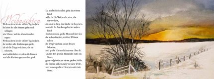 Weihnachten – Rainer Maria Rilke mit dem Aquarell „Winterabend“ von Frank Koebsch