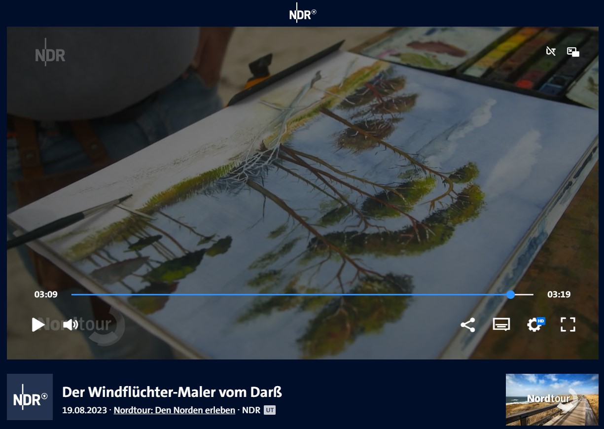 Frank Koebsch malt Windflüchter am Müllerweg - Darßer Weststrand (c) NDR Nordtour vom 19 08 2023 (3)