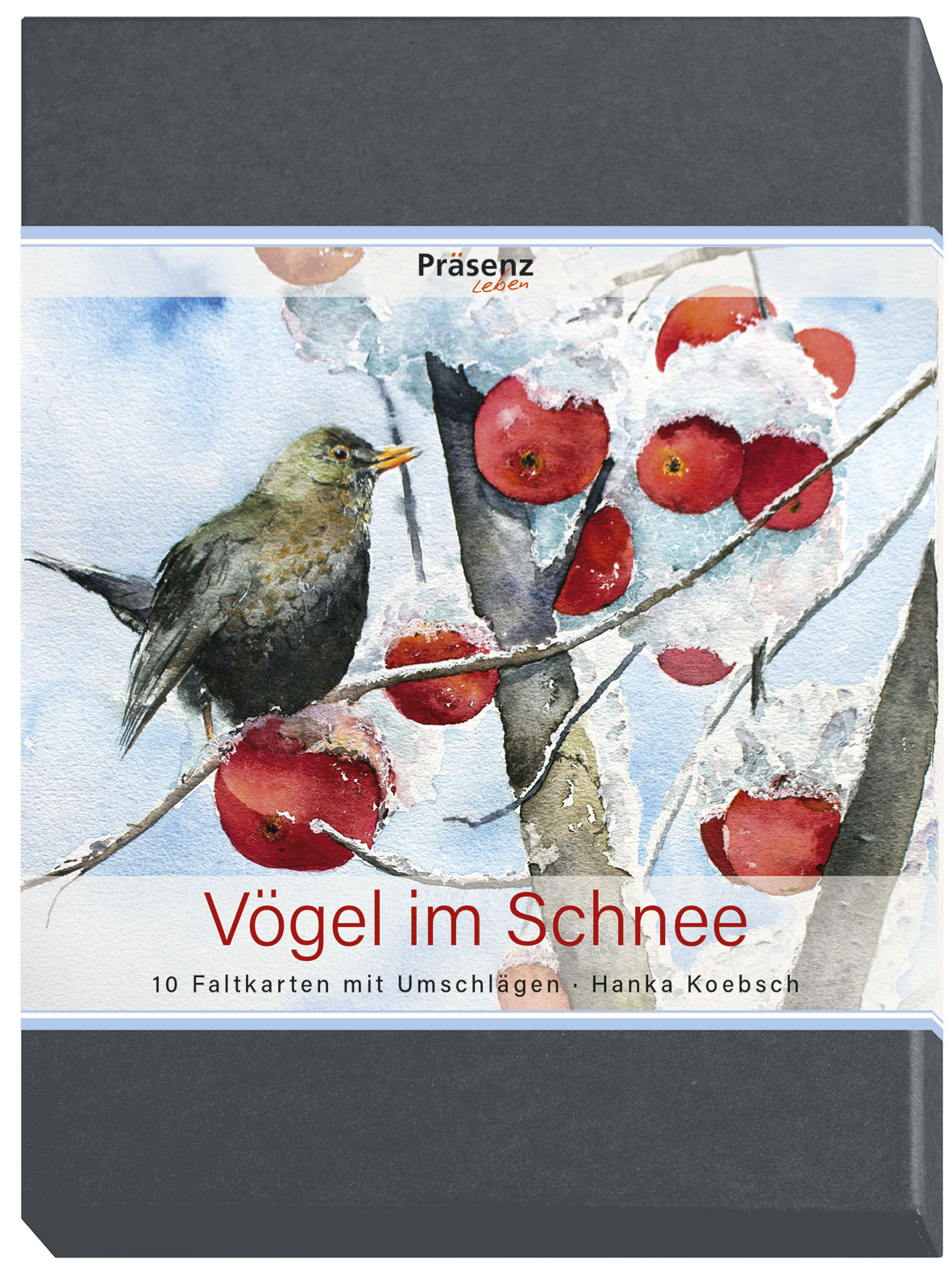 Kunstkarten-Box - Vögel im Schnee - mit Aquarellen von Hanka Koebsch